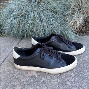 Men’s Vince Fulton Black Leather & Suede Low Top Sneaker Lace Up Size 11 low top